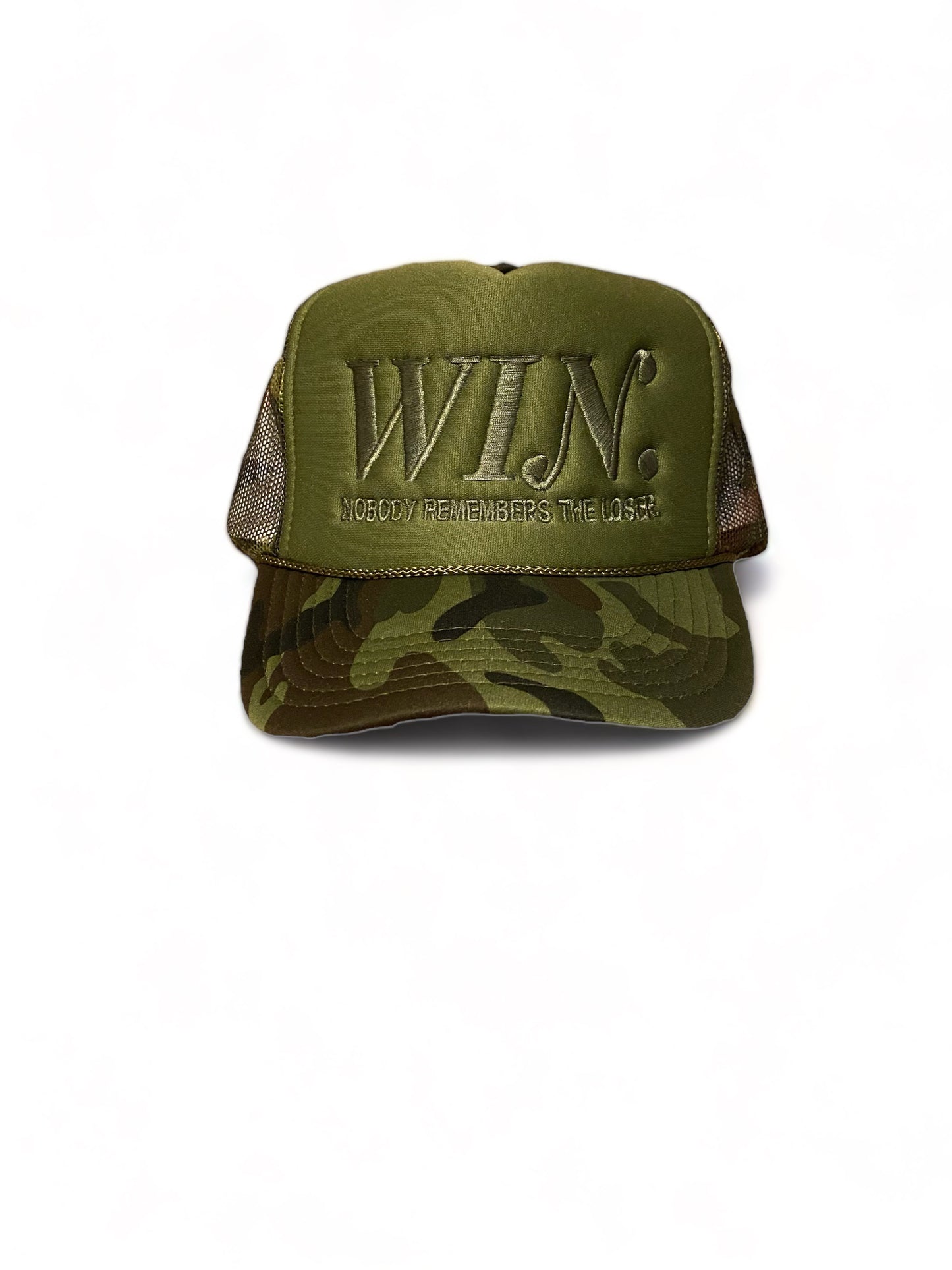 Camo “WIN” trucker hat