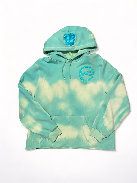 Light green/turquoise skull hoodie