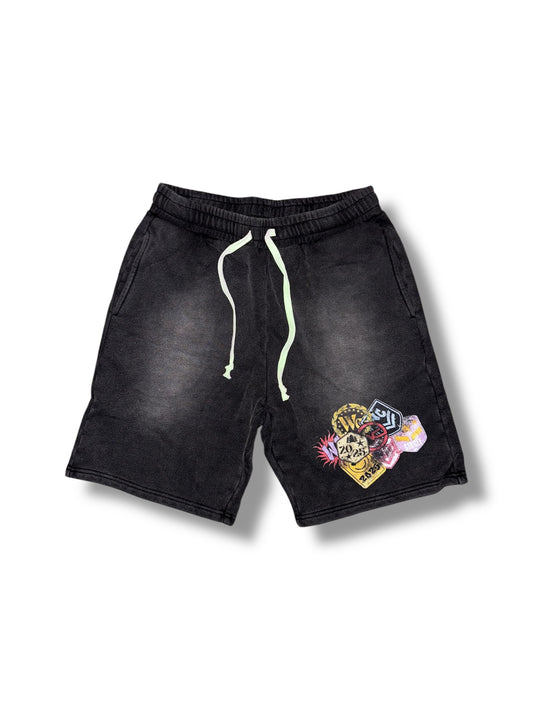 BADGED COTTON SHORTS